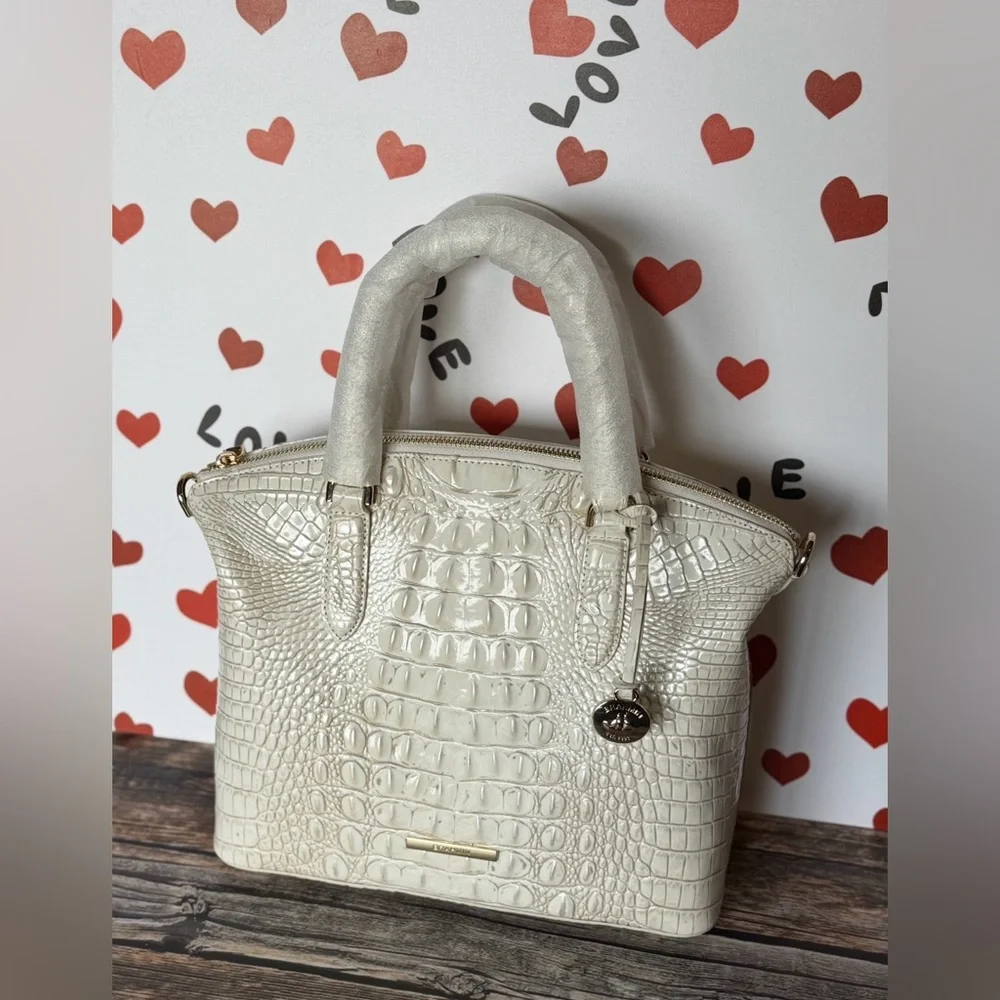 FIRM Brahmin COCONUT MILK Medium Duxbury White HTF Creamy Off White NWT